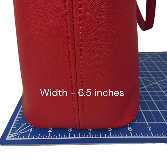 Michael Kors Jet Set Saffiano Leather Red Tote Bag with COA - Picture 6 of 13